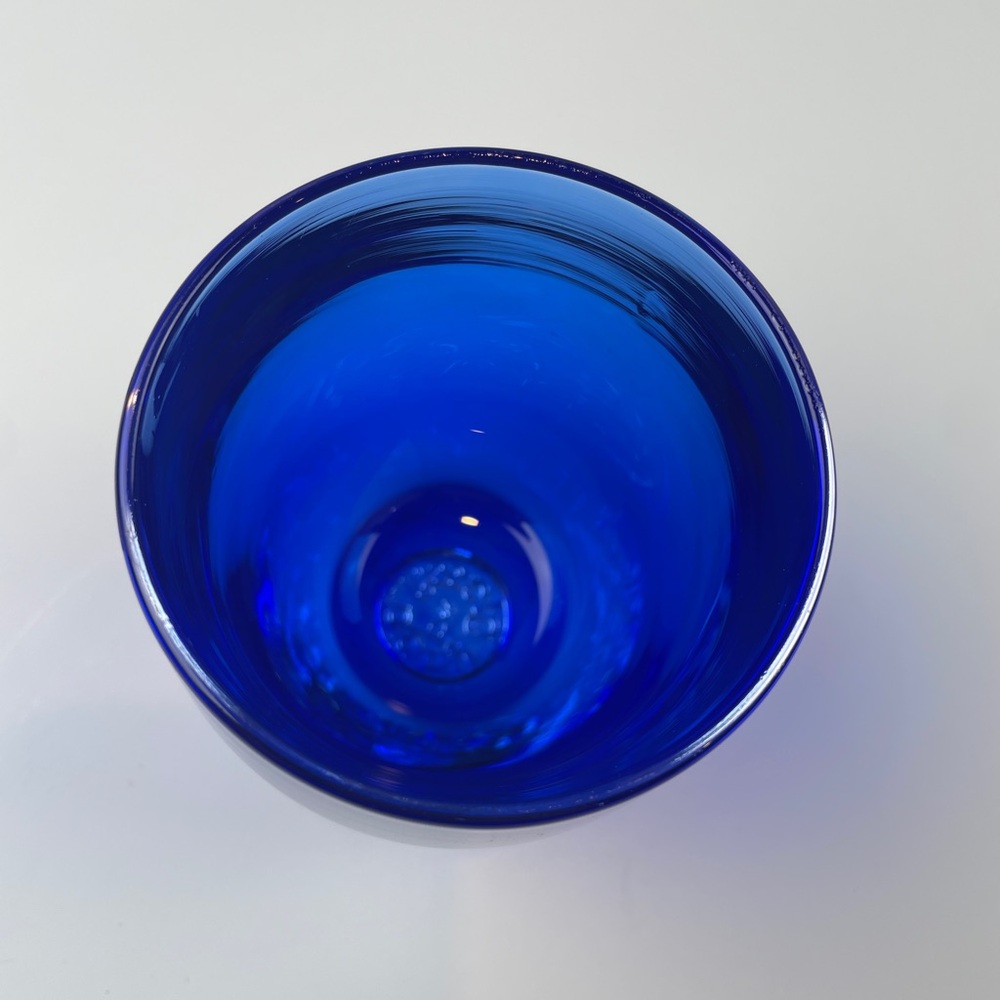 GLASSYBABY Egrari Beauty Royal Deep Translucent Blue Votive Candle Holder RARE - Picture 3 of 14